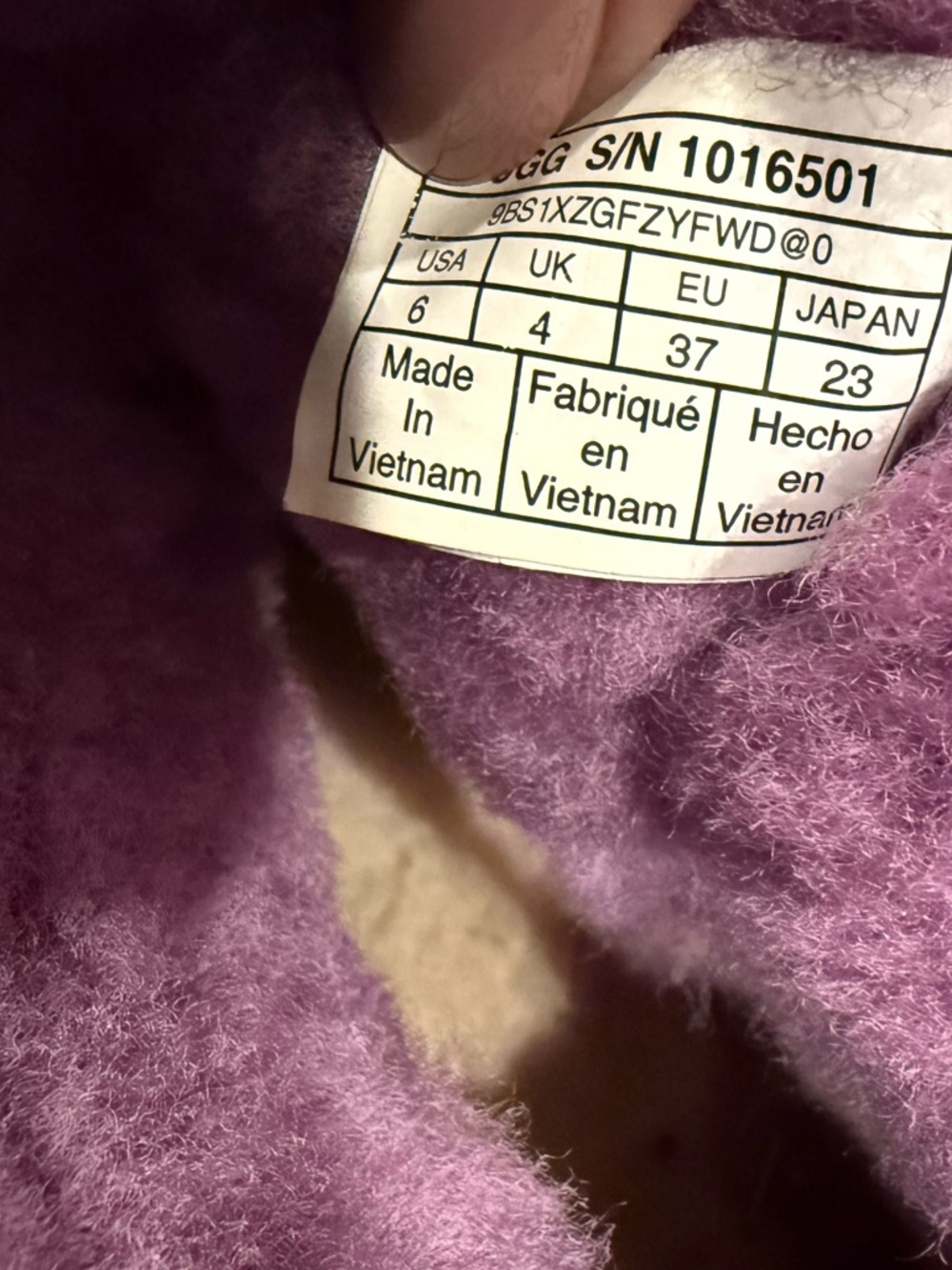 Plush purple Shearling-Lined Women's Ugg ankle boots, size 6. - Picture 7 of 8